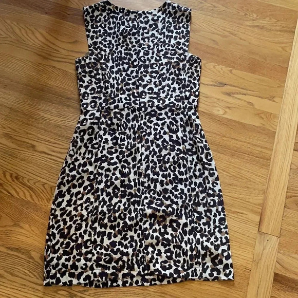 Steven Alan silk sleeveless dress Cheetah print Cream tan brown Size 0 - Picture 9 of 13